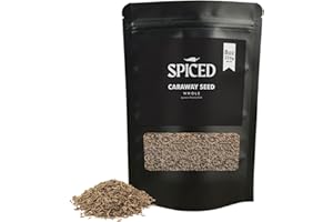 RHYTHM AROMATICS SPICED Whole Caraway Seed, 8oz of Caraway Seeds in Resealable Bag, Great for Baking Rye Bread, Seasoning, Cooking Stews, Meat Dishes, Cheese and Pickles