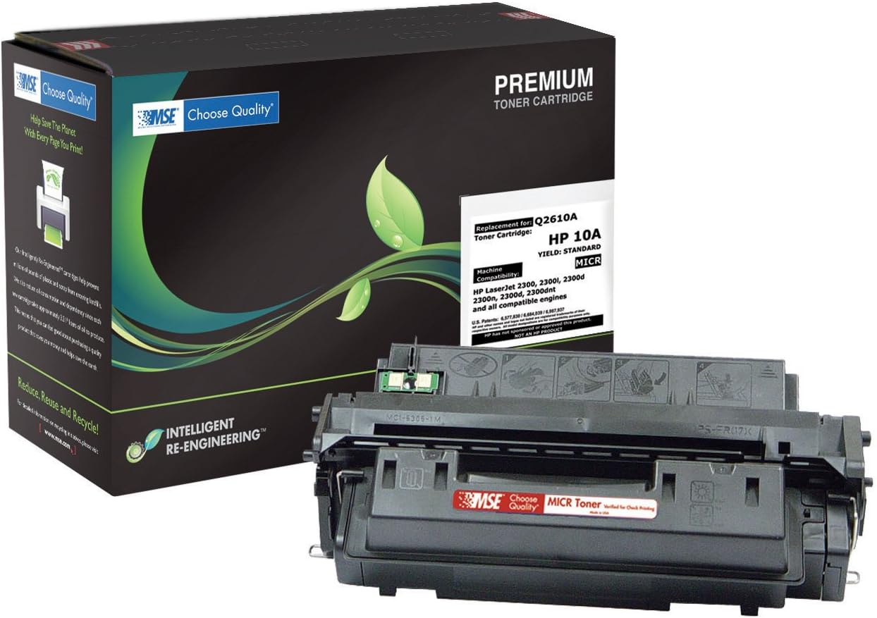 Premium Black Laser Printer MICR Toner Cartridge TROY Compatible Magnetic Ink - Replaces HP Q2610A 10A TROY 02-81127-001 - Compatible with Troy & HP Laserjet 2300 Series