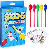 Zubebe 1 Set Spoons Game Playing Cards Giant Spoons Classic Card Games Fun Standard Playing Poker Decks Multi-Player for Kids
