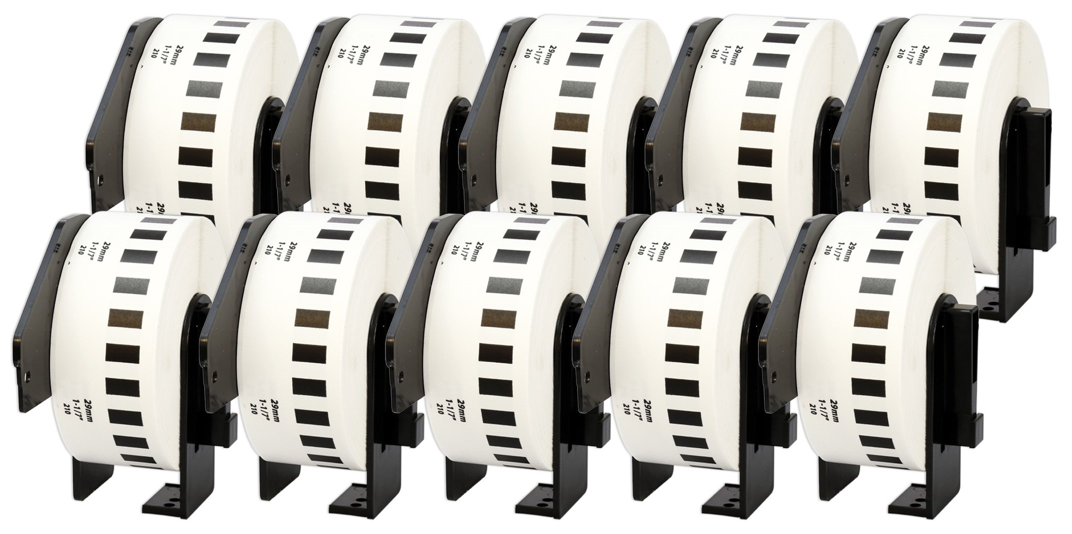 10 Compatible Rolls DK22210 DK-22210 29mm x 30.48m Continuous Address Labels for P-Touch QL-500 QL-550 QL-560 QL-570 QL-700 QL-800 QL-810W QL-820NWB QL-1050 QL-1060N QL-1100 QL-1110NWB