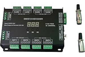 32CH RGBW DMX512 Decoder 8 Bit/16 Bit RGBW LED Controller 32 Channels Driver RGBW LED Strip Light DIM/CT/RGB/RGBW Controllder