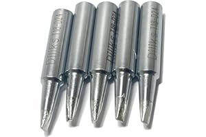 DILIKS T18-D24 Soldering Iron Tips 5pcs Set, Chisel tip, For HAKKO FX-888D FX-888 FX-8801 FX-600, R2.4mm/0.5mm x 14.5 mm