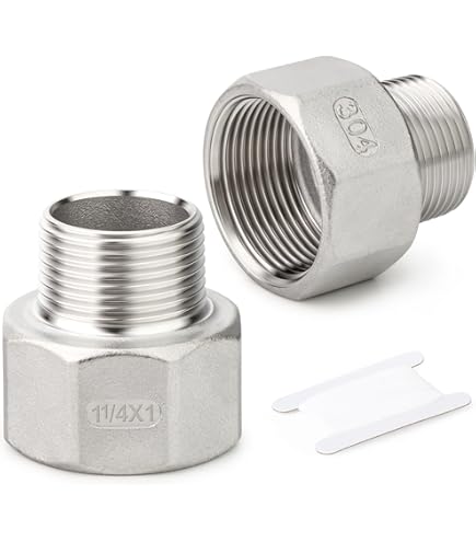 ERGAOBOY 5 stuks 304 roestvrij staal Reducer Hex Bushing, 3/8 BSP Male naar 1/8 BSP vrouwelijke buis, verminderen Adapter Fitting Converter