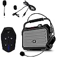 Wireless PA System with Wireless Headset Microphone Lavalier Lapel Microphone Transmitter, 30W Wireless Voice Amplifier Portable Megaphone Rechargeable Bluetooth Loudspeaker Speaker for Teacher Gifts