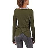 Bestisun Long Sleeve Yoga Workout Tops Lightweight Thumbhole Shirts Athletic Wear for Women