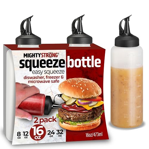 Condiment Squeeze Bottles for Sauces and Liquids – 16 oz Plastic ...