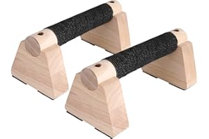 BUHOBHA Wooden Parallettes Bars - 30CM Calisthenics Equipment for Handstand Training, Push Up Bars & Strength Training,Oak Wood Parallel Bar, Non-Slip Base for Handstand Blocks, Pushup Handles & Planks