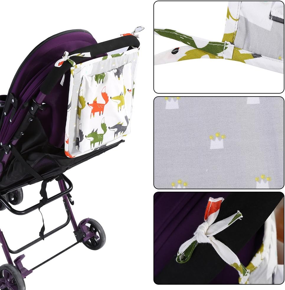 Renard Bebe Sac Pochette De Rangement Suspendu Coton Organisateur De Stockage Multipurpose Pour Landau Poussette Lit Bebe Pochette Bebe Table De Chevet Panier De Stockage En Coton Sac A Couche Accessoires De