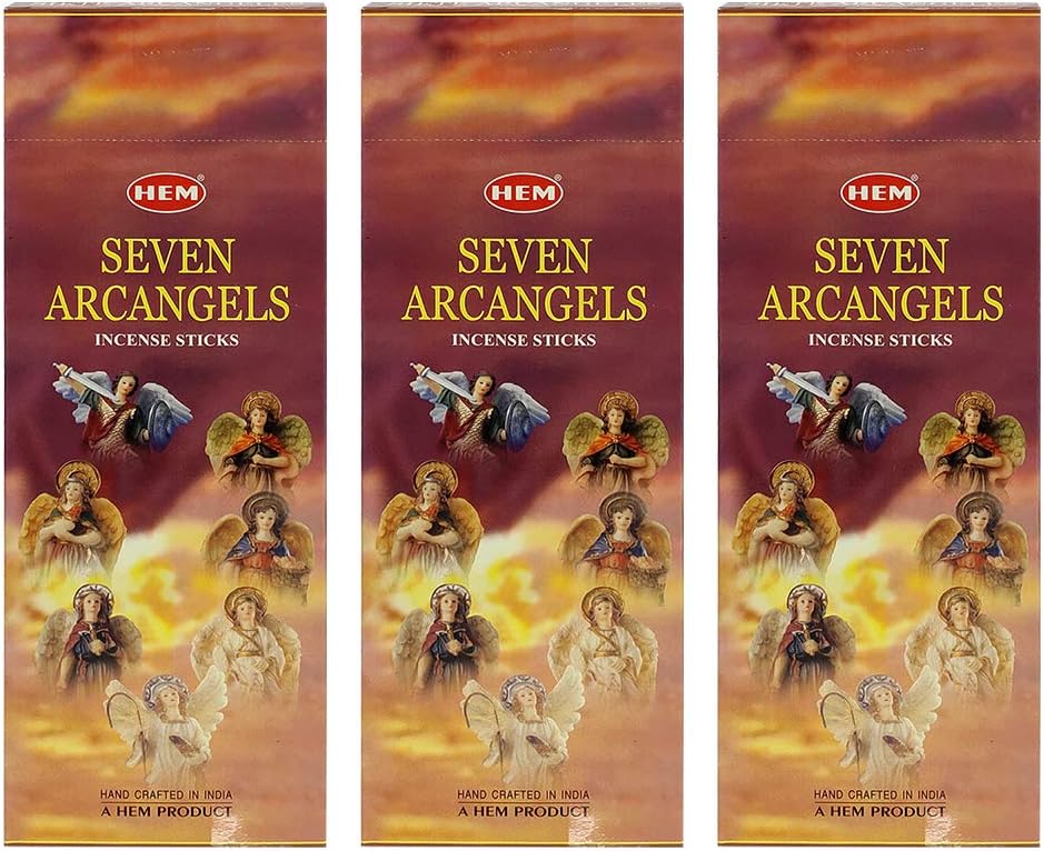 HEM7 Archangels Incense Sticks Agarbatti Masala - Pack of 18 Tubes, 20 Sticks Each Box, Total 360 Sticks - Quality Incense Hand Rolled in India for Healing Meditation Yoga Relaxation Prayer Peace