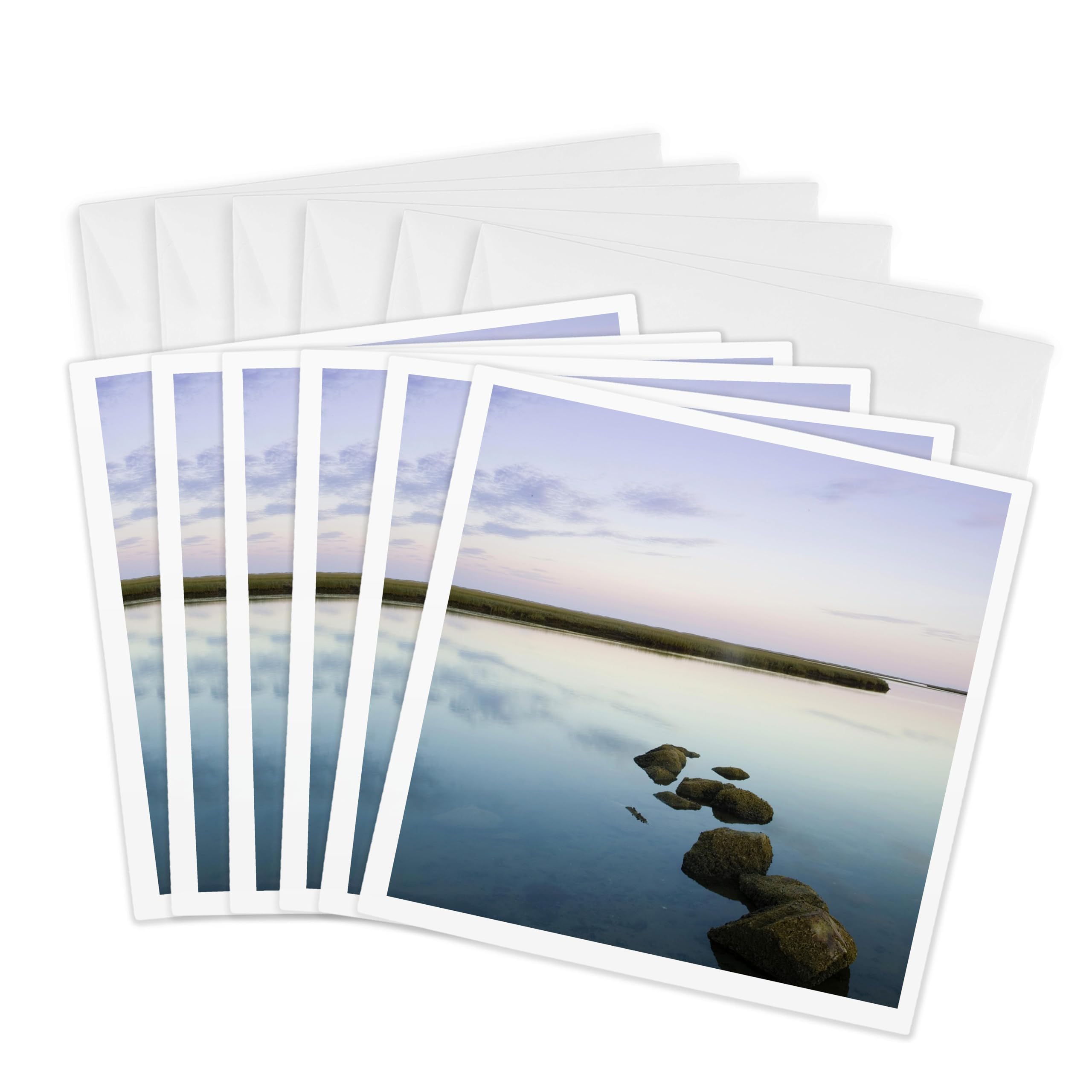 3dRose gc_91003_1 6 x 6-Inch Ma, Cape Cod National Seashore, Salt Pond Bay - Us22 Wbi0513 - Walter Bibikow Greeting Card (Pack of 6)