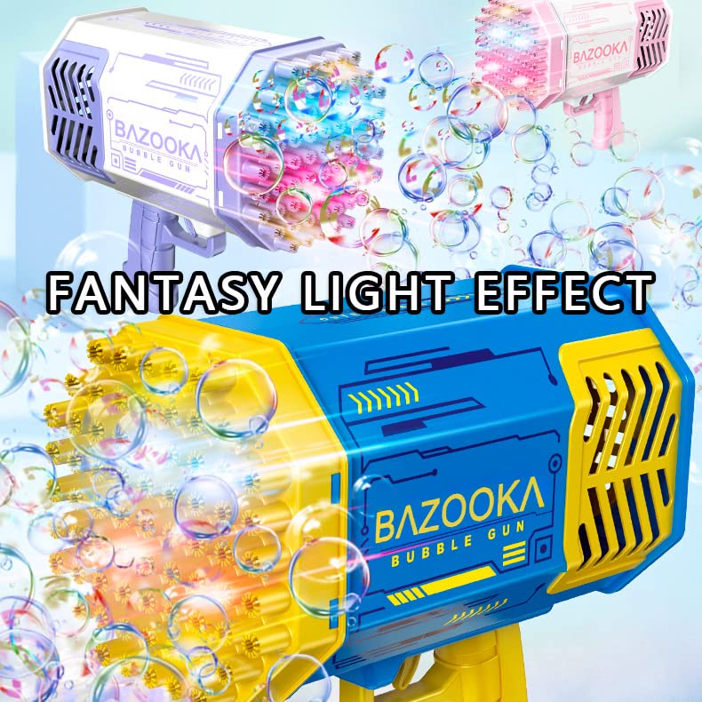 Bubble Gun, 69 Holes Bubble Machine Bubbles Kids Toys for Toddlers Boys Girls Age 3 4 5 6 7 8 9 10 11 12 Years Old, Fun Gifts for Children Adult Birthday Wedding Party Favors Outdoor Toy (Purple)