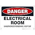 Electrical Room Sign, 10x7 Inches, Rust Free .040 Aluminum, Fade Resistant, Made in USA