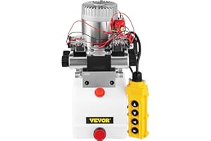 VEVOR Hydraulic Pump Double Acting 4 Way Hydraulic Power Unit Double Solenoid Hydraulic Power Pack 12V DC Hydraulic Power Pump with 4.5Liter Reservoir for Dump Trailer Car Lifting