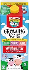 Horizon Organic Growing Years Whole Milk, High Vitamin D Organic Milk for Growing Kids with DHA Omega-3, Choline, and Prebiot
