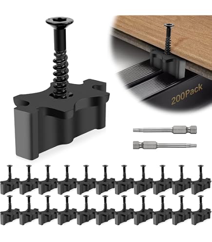 ManCoda Universal Deck Start Clips - 36 Pack Black Hidden Fasteners With Screws For Grooved Composite Decking