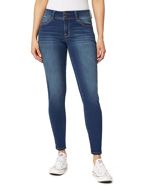 WallFlower Women's Ultra Skinny Mid-Rise Insta Soft Juniors Jeans (Standard and Plus), Paris