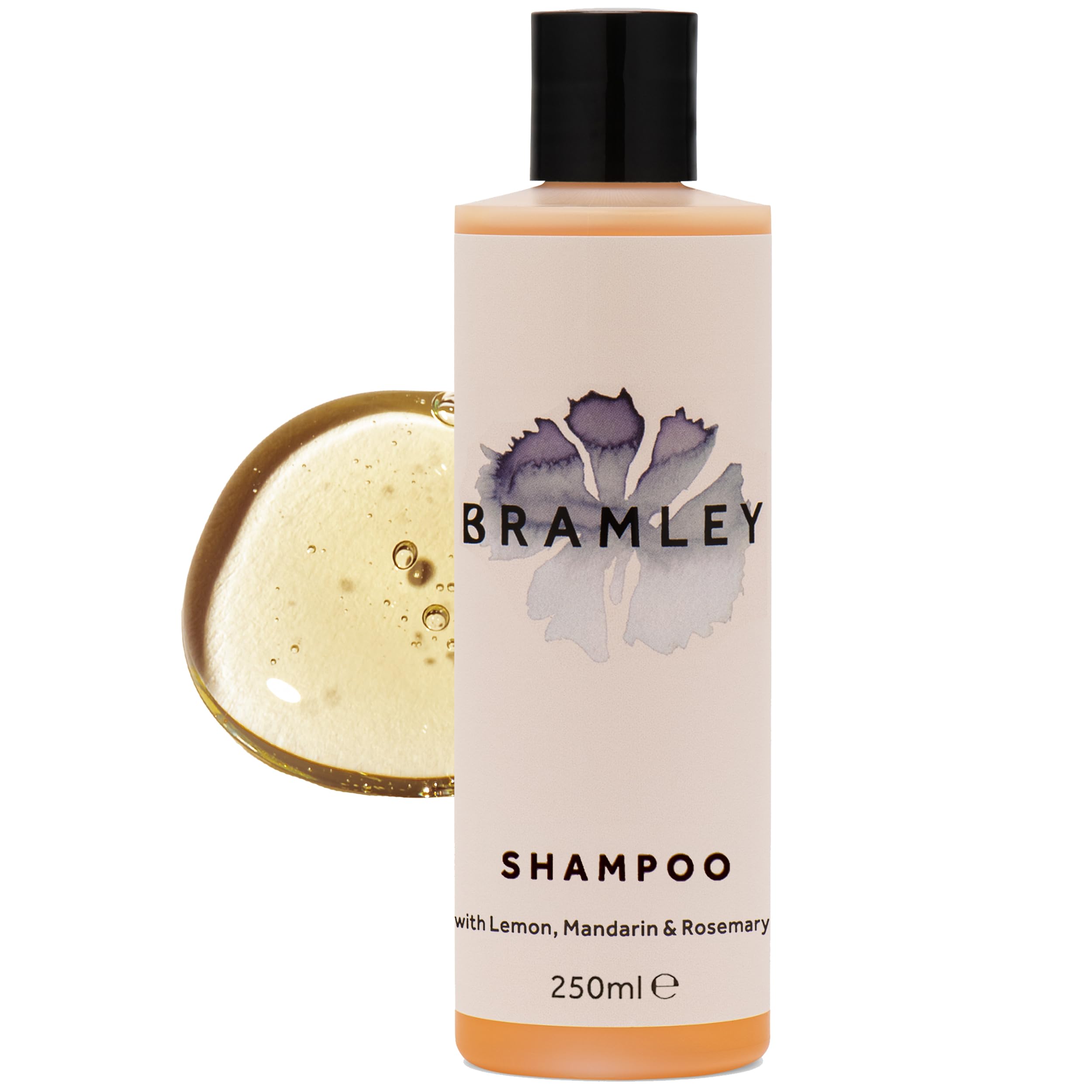 Bramley Shampoo 250ml, Natural Rosemary Shampoo with Lemon & Mandarin Essential Oils, Sulphate Free Cleanse for Soft, Balanced Hair, Vegan Formula
