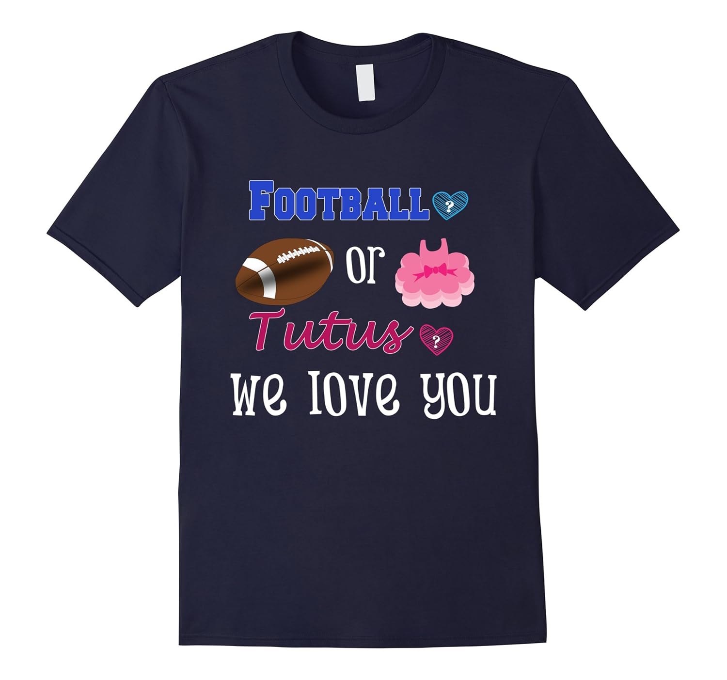 Football Or Tutus Tee Shirt - Boy or Girl Baby Shower Shirts-ANZ