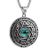 STWTR Red Eye Amulet Seal Solomon Hexagonal Star Twelve Constellation Pendant Blue Eye Stainless Steel Necklace
