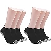 Clarks Men's Sport Half Cushion Low Cut Socks 6 Pair, Black, Men's 7-12 Shoe