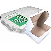 Southern Champion Tray 0973 Premium Clay-Coated Kraft Paperboard White Non-Window Lock Corner Bakery Box, 10" Length x 10" Width x 4" Height, White (Case of 100)