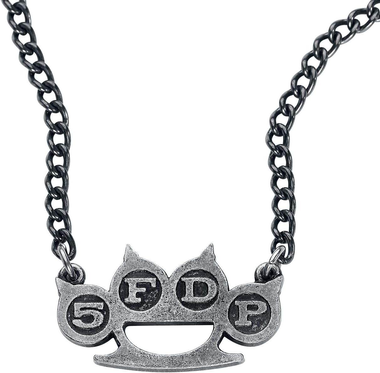 Five Finger Death Punch Knuckle Unisex Necklace Silver-Coloured, Pewter,