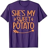 Thanksgiving Matching Couples Outfit Sweet Potato Yes I Yam T-Shirt
