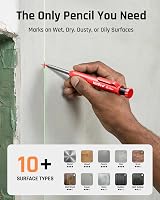 Nicpro Deep Hole Marker Pencil Set 5 Carpenter Pencils 41 Refills view 2