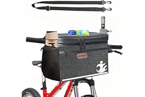 GOTINSN Bike Basket front Bag, Bicycle Insulated Handlebar Bag with Touch Screen Phone Holder Frame Tube Bag 5L Storage Bag Keep Cooling with Mesh Pockets for Riding Picnic Camping