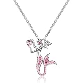 luomart Little Mermaid Necklaces for Girls,Unicorn Birthstone Pendant Jewelry Gifts Set for Women Teens