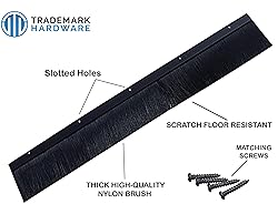 TMH Brush Door Sweep - Black Door Sweep for Bottom