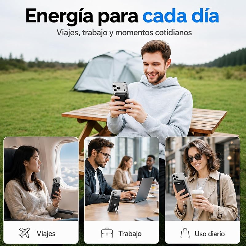 para MagSafe Power Bank iPhone, 10000mAh Batería Externa Carga Rápida USB-C — foto 7 de 8