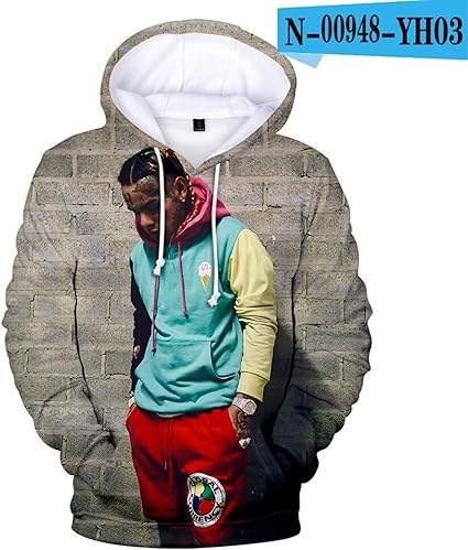 Amazon Co Jp 6ix9ine パーカー Tekashi69 スウェットシャツ フード付き 3d プリント 原宿シンガー ラッパー 冬 秋 服 メンズ レディース L 文房具 オフィス用品