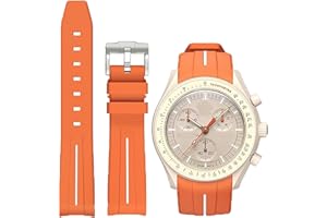 Niziruoup Rubber Strap for Omega x Swatch MoonSwatch Speedmaster/Rolex Watch/SEIKO Watch 20mm, Curved No Gap Premium TPU Soft Durable Rubber Original Watch Bracelet Replacement Band for Men Women