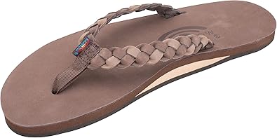 womens rainbow braided flip flops