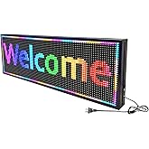 JBS P10 Outdoor Programmable Led Sign Scrolling Store Advertising Indoor Signs Open for Businesses Message Board Digital WiFi Control Display Screen Menu Board Bar Light Custom Banner Word(39"×14")