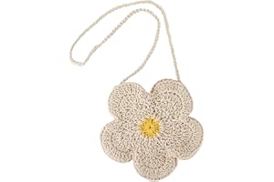 MINACHE Women Girls Mini Flower Cotton Crochet Crossbody Shoulder Bag Handbag Purse