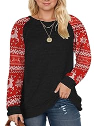 DOLNINE Christmas Sweatshirts for Women Plus Size