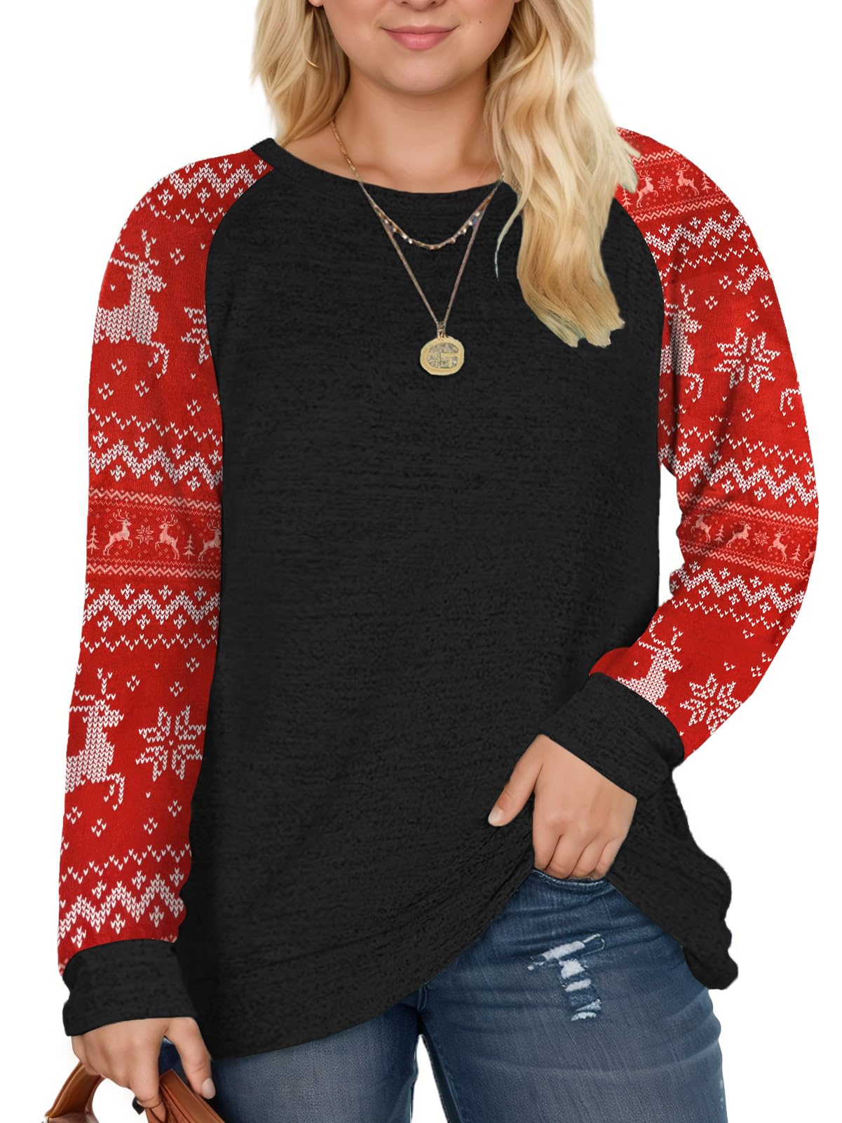DOLNINE Christmas Sweatshirts for Women Plus Size