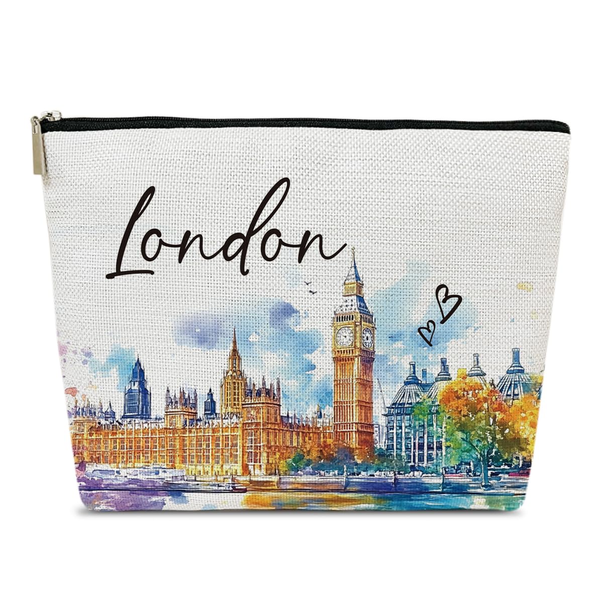 Photo 1 of Ythuil London Travel Gifts Makeup Bag, City Travel Watercolor Cosmetic Bag for Purse, London Souvenir Bags, Trip Favors for Traveller Lovers, City Themed Organizer