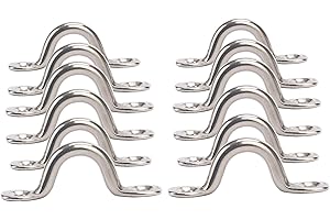 Amarine Made Stainless Steel Bimini Boat Top PAD Eye, Eye Straps, Tie Down, Kayak Deck Loops, Tie Down Anchor Point, footman's Loop for Kayak Canoe Rigging