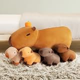OUOZZZ 15 Inch Capybara Plush Family Set Mother with 4 Babies Inside view 7