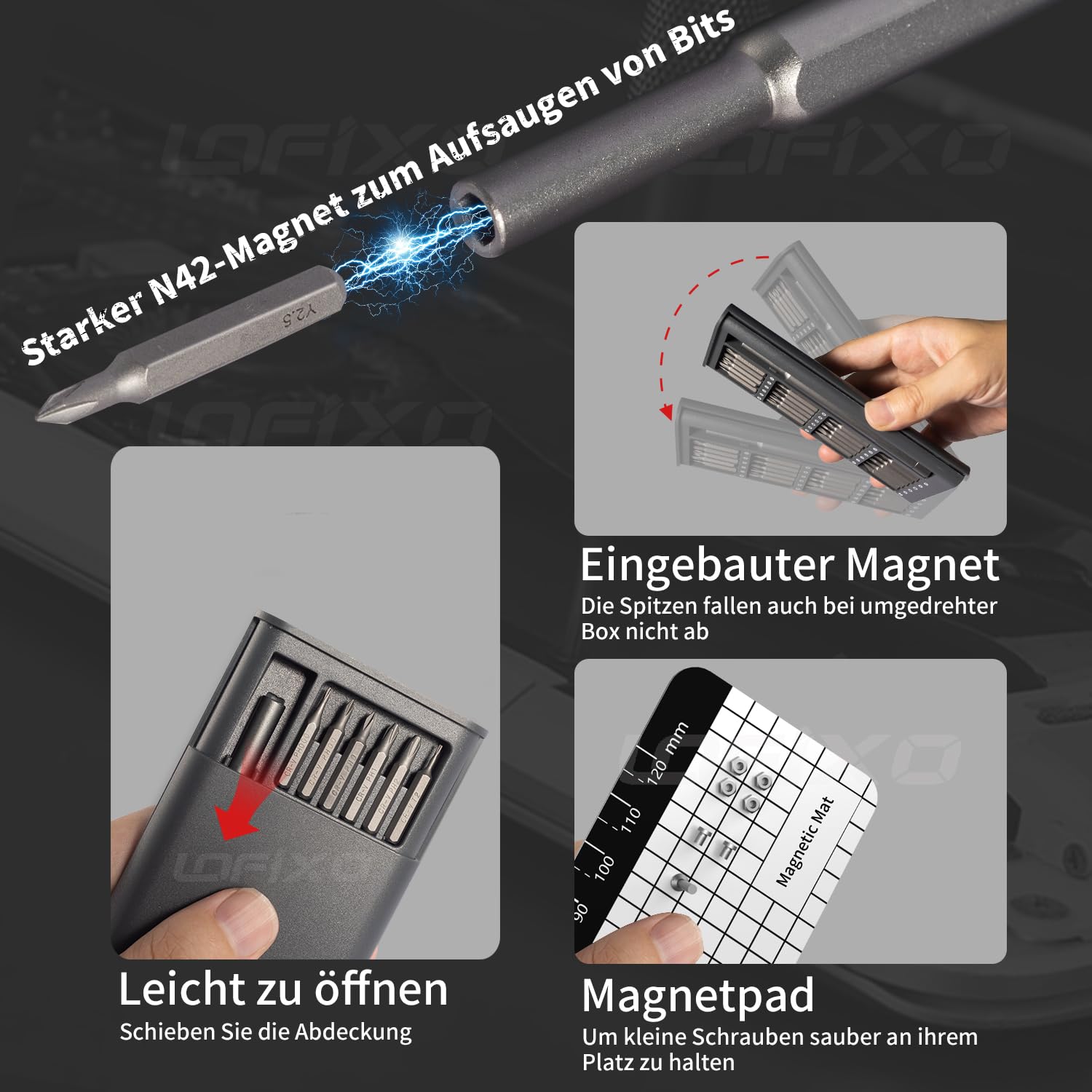 Präzisions Schraubendreher set klein,Brillen Reparatur Werkzeugset,Magnetische Schraubendreher Torx T5 T6 T8 Pentalobe Triwing Flachkopf Phillips für iPhone/Ps4/Xbox/Switch-Controller,Handy werkzeug 3