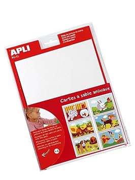 Sandmalerei-Karten, A5, Tiermotive, 12 Stück