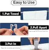 JINGEGECOME 10Pcs Towel Clips - Kitchen Towel Clamps, Grey view 3