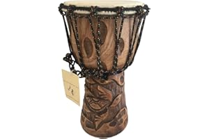 Djembe Drum Solid Wood Deep Carved Bongo Congo African Drum - 12" HIGH MED SIZE - Professional Quality - NOT MADE IN CHINA - JIVE BRAND