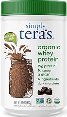 Simply tera's Organic Whey Protein Powder, Dark Chocolate - 12 Oz | Grass Fed Whey Protein Powder Without Artificial Sweetene