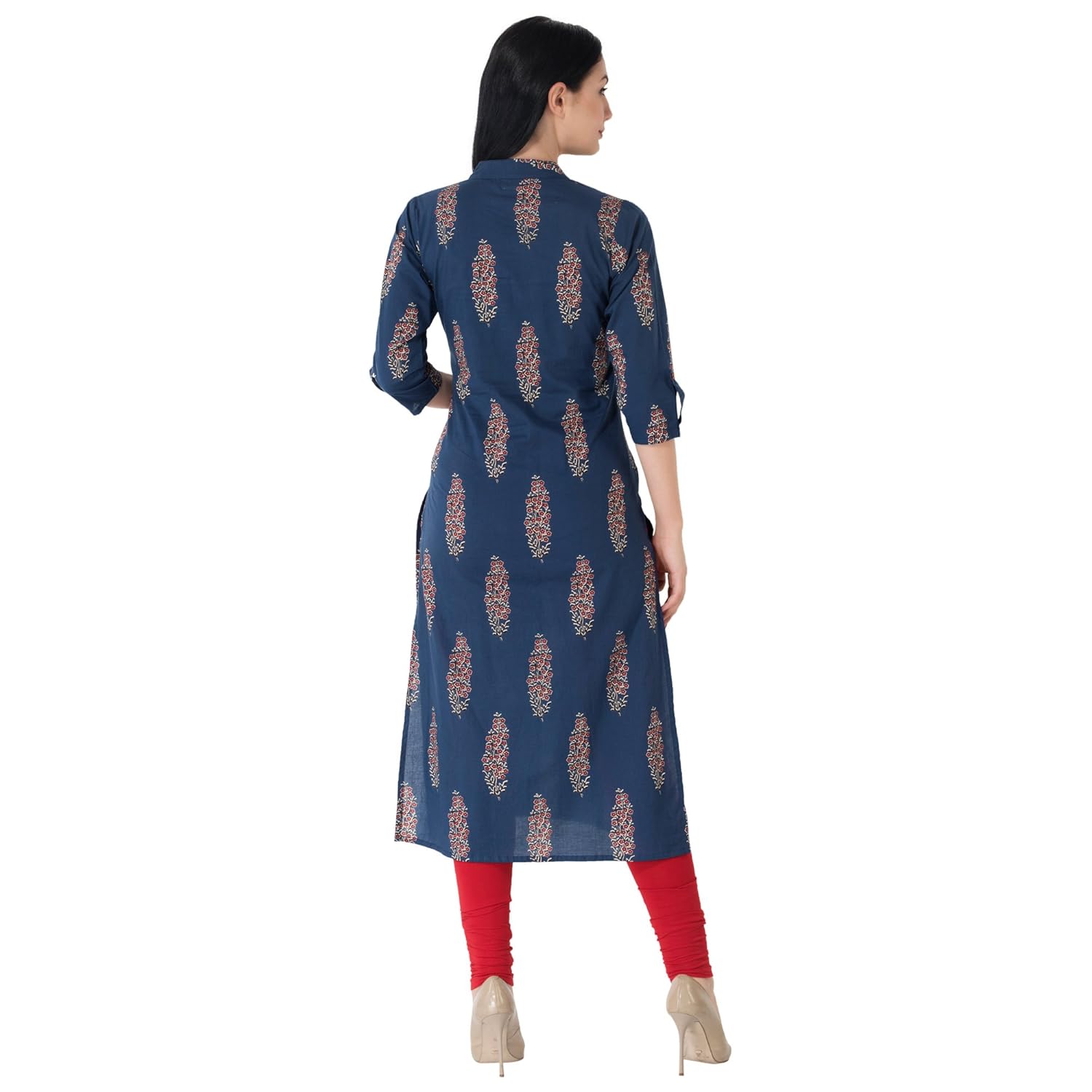 richley blue red booti casual kurti