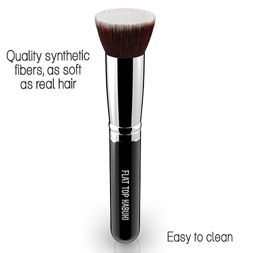 Flat Top Kabuki Foundation Brush By Keshima Premium Makeup Brush For Liquid Cream And Powder Buffing Blending And Face Brush