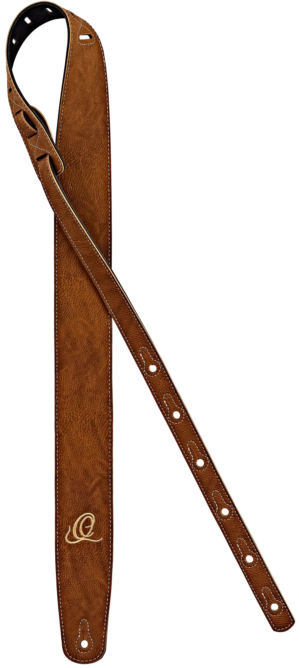 Ortega Guitars Vegan Guitar Strap – Adjustable – Acoustic Guitar / Bass, Electric Guitar / Bass – Vegan Series – Brown (OSVG-TN)